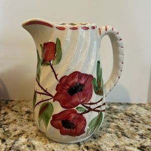 Vintage Blue Ridge China Southern Pottery Red Poppy Pitcher